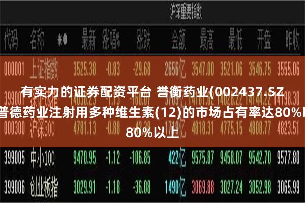 有实力的证券配资平台 誉衡药业(002437.SZ)：普德药业注射用多种维生素(12)的市场占有率达80%以上