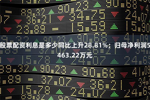 股票配资利息是多少同比上升28.81%；归母净利润5463.22万元